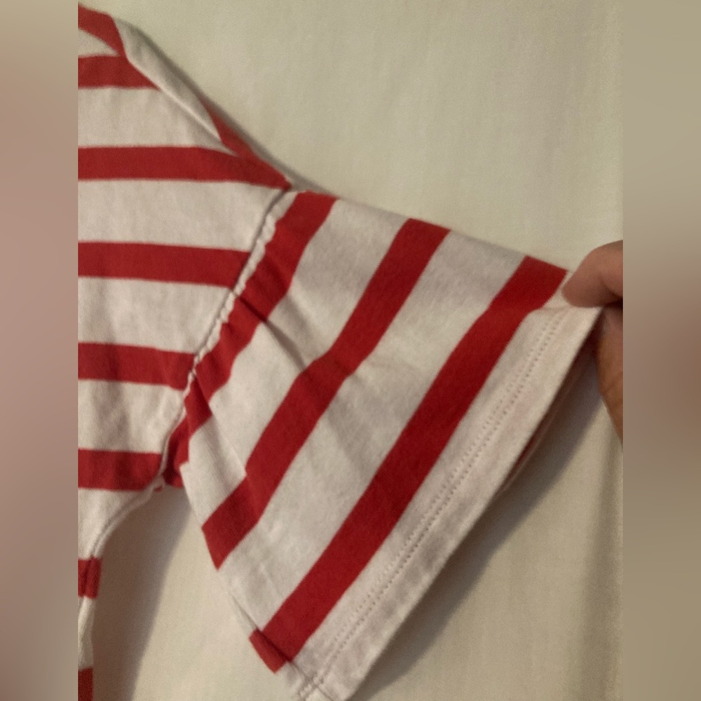 Banana Republic Size XS ¾ sleeve Bell Sleeve Striped Shirt - Picture 3 of 4